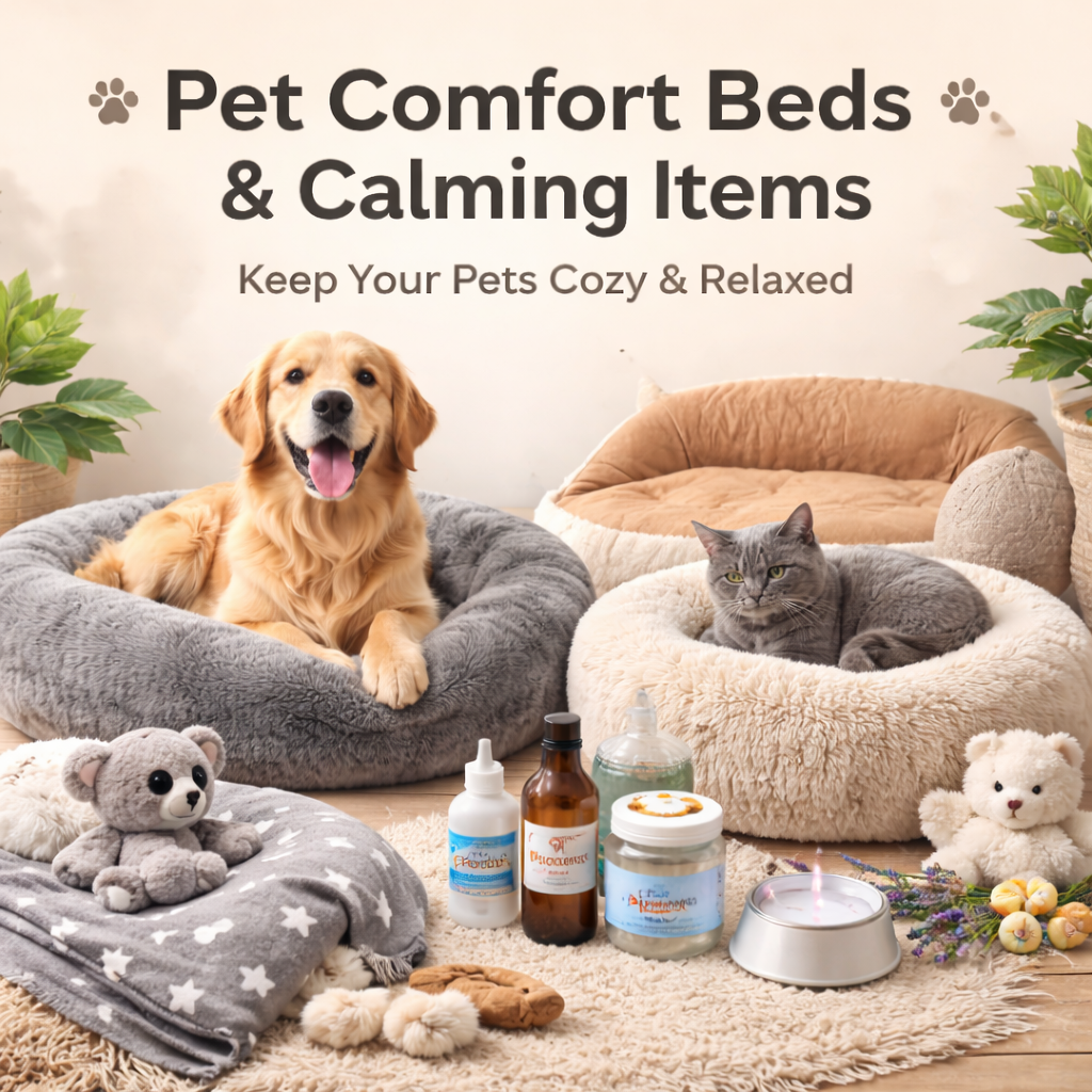 Pet Comfort Beds & Calming Items